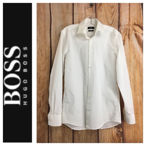 hugo boss slim fit white dress shirt